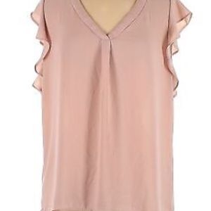 Philosophy Blush Cap Sleeve V-neck Blouse Top. Size Large